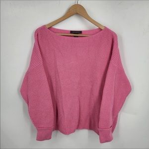 French Connection Waffle Knit Millie Mozart Slash Neck Sweater | SMALL | NWT